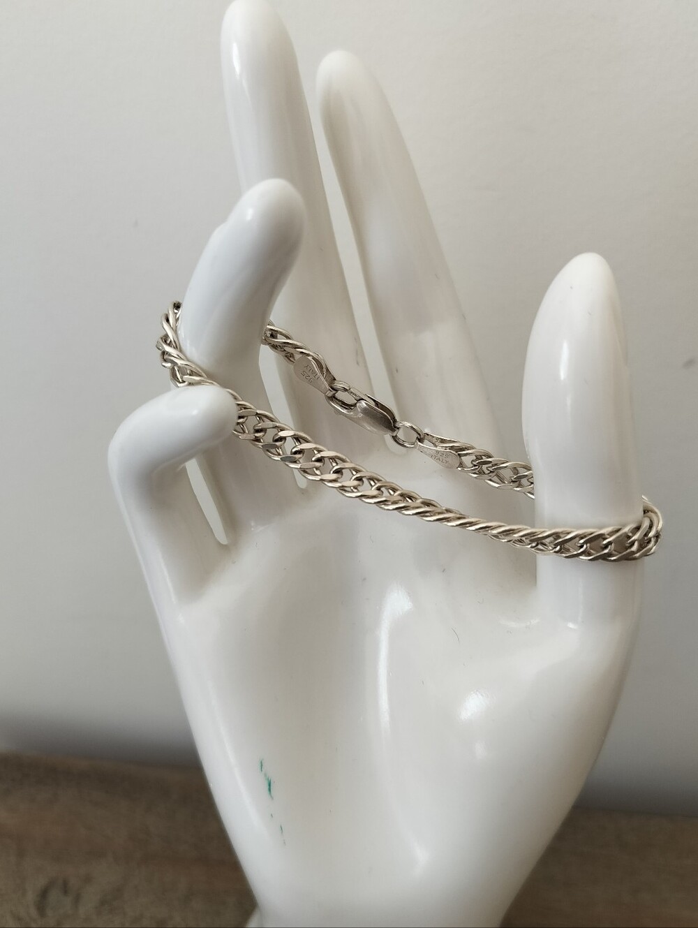 925 Sterling Silver Twisted Bracelet - Made In Italy